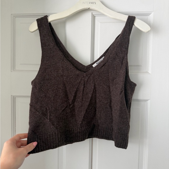 Madewell Tops - Madewell Dark Brown Knit Tank Top